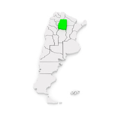 Map of Santiago del Estero. Argentina.