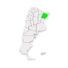 Map of Corrientes. Argentina.