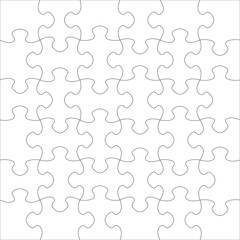 White blank puzzle of 16 elements. Raster