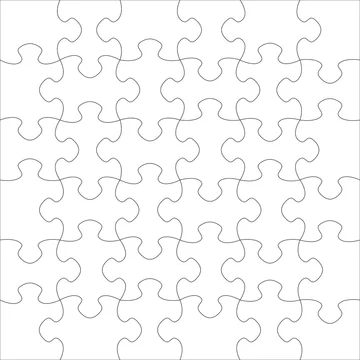 White blank puzzle of 16 elements. Raster Stock Illustration | Adobe Stock