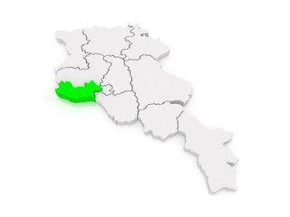 Map of Armavir. Armenia.