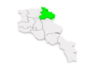 Fototapeta premium Map of Tavush. Armenia.