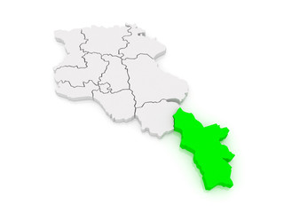 Obraz premium Map of Syunik. Armenia.