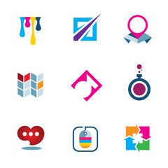Colorful inspiration future science technology logo icon set