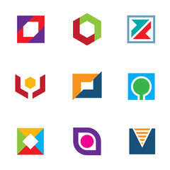 Professional logo icon set creative company brand build network