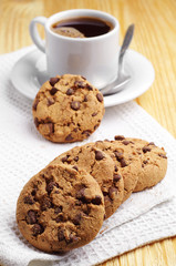 Chocolate cookies and coffee