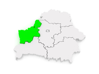 Fototapeta na wymiar Map of Grodno region. Belarus.