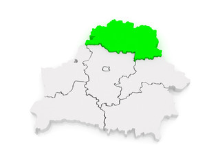Map of Vitebsk region. Belarus.