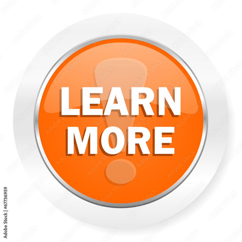Poster learn more orange computer icon