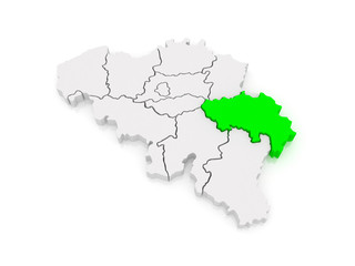 Map of Liege. Belgium.