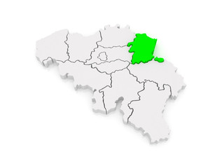 Map of Limburg. Belgium.