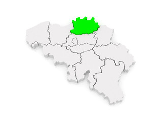 Naklejka premium Map of Antwerp. Belgium.