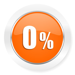 0 percent orange computer icon