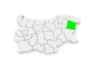 Fototapeta premium Map of Varna region. Bulgaria.
