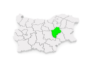 Fototapeta premium Map of Sliven Province. Bulgaria.