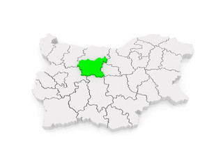 Map of Lovech Province. Bulgaria.
