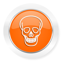 skull orange computer icon