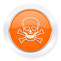 skull orange computer icon