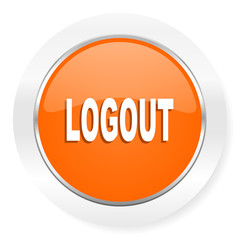 logout orange computer icon
