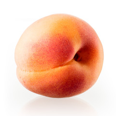 Ripe apricot isolated on white background