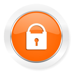padlock orange computer icon