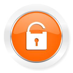 padlock orange computer icon