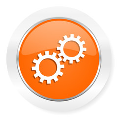 gear orange computer icon
