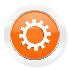 gear orange computer icon
