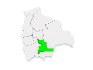 Map of Chuquisaca. Bolivia.