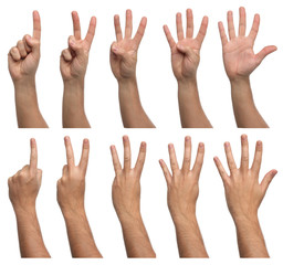 Set of counting hands isolated on white background - 67741142