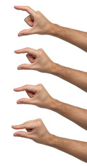 Hand signs. Differents sizes isolated
