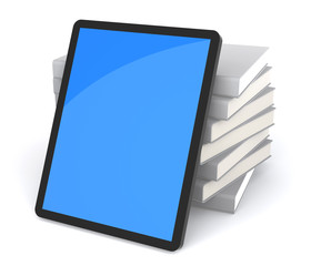 Stack of Books in Tablet PC