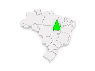 Map of Tocantins. Brazil.