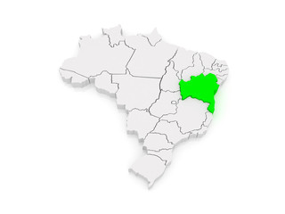 Map of Bahia. Brazil.