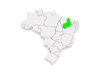 Fototapeta premium Map of Piaui. Brazil.