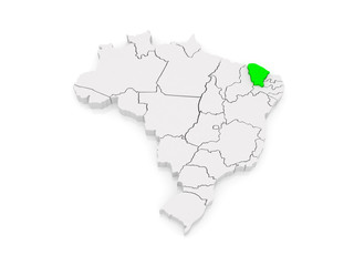 Map of Ceara. Brazil.
