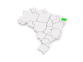 Map of Paraiba. Brazil.