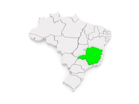 Map of Minas Gerais. Brazil.