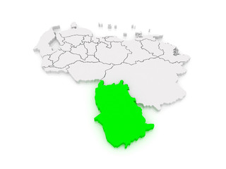 Map of Amazonas. Venezuela.