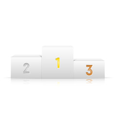 Winners podium isolated on a white background