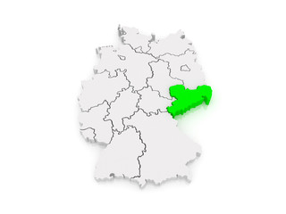 Fototapeta premium Map of Saxony. Germany.