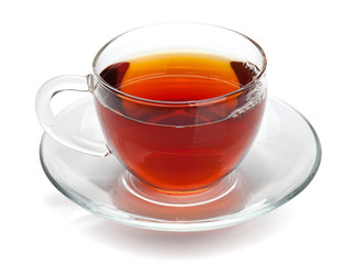 Black tea in glass cup