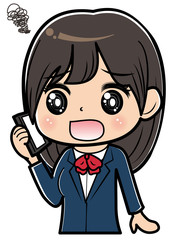 Obraz premium スマホで通話する学生