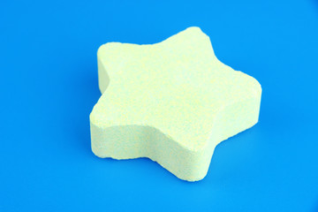 Sea salt for bathing, on color background