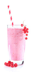 Delicious berry smoothie isolated on white