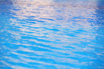 Blue water in swimming pool