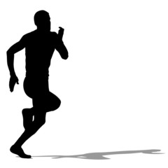 Running silhouettes. Vector illustration.