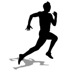 Running silhouettes. Vector illustration.