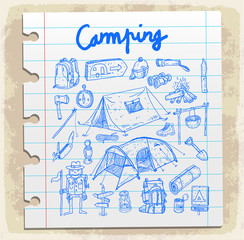 Camping doodle