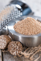 Heap of grated Nutmegs